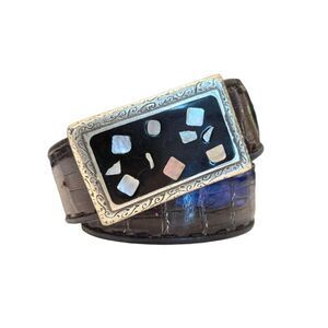Castangia Alligator Skin Belt (Silver Buckle)